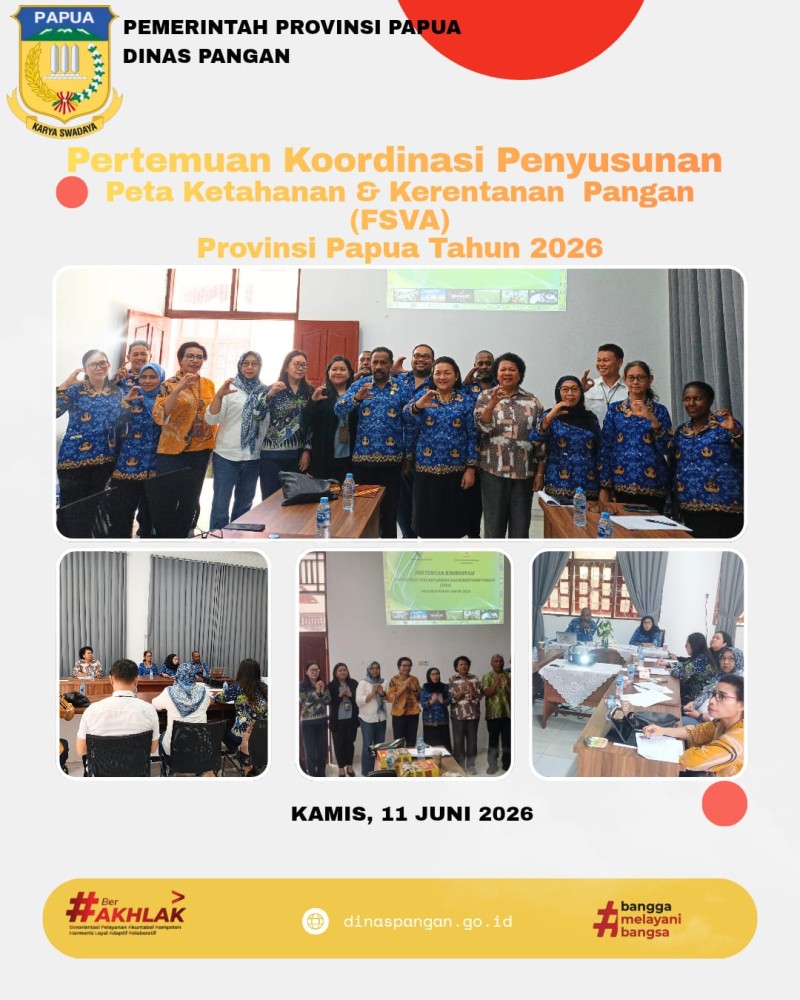 Pertemuaan Koordinasi Penyusunan Peta Ketahanan dan Kerentanan Pangan (FSVA) Provinsi Papua Tahun 2026
