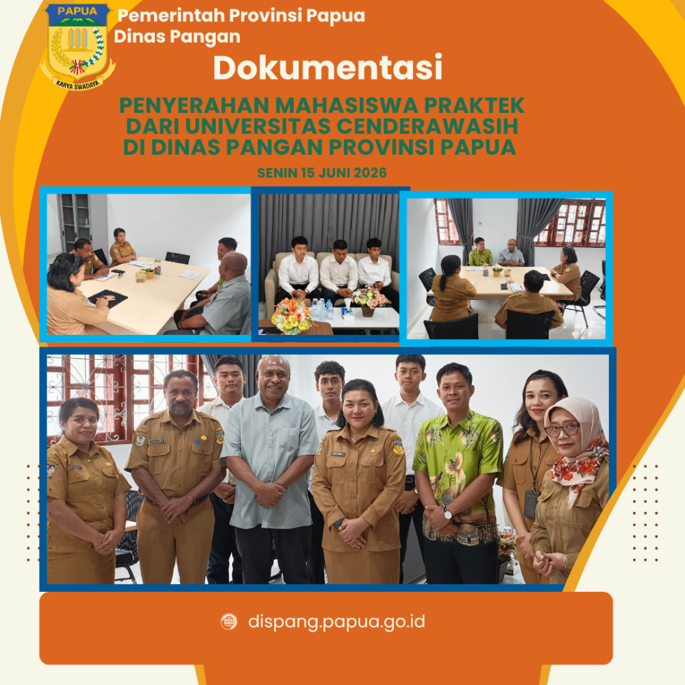 Penyerahan Mahasiswa Praktek Dari Universitas Cendrawasih di Dinas Pangan Provinsi Papua