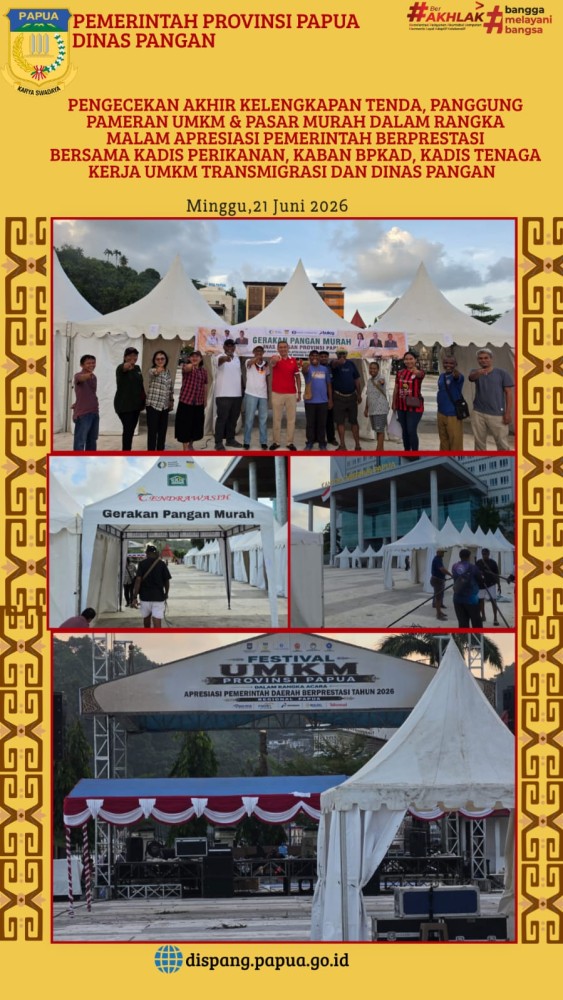 Pengecekan Akhir Kelengkapan Tenda, Panggung Pameran UMKM dan Pasar Murah dalam Rangka Malam Apresiasi Pemerintah Berprestasi Bersama Kadis Perikanan,