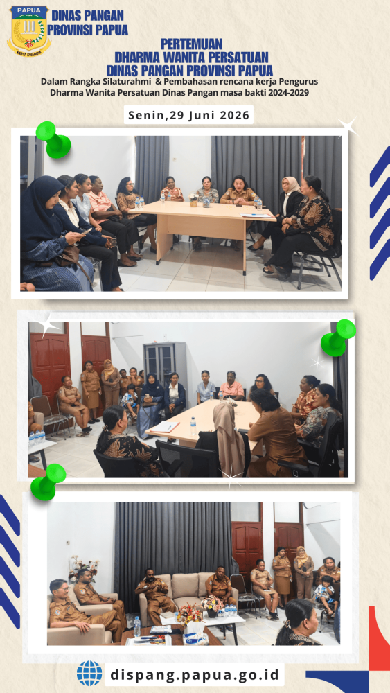 Pertemuan Dharma Wanita Persatuan Dinas Pangan Provinsi Papua, Senin 29 Juni 2026