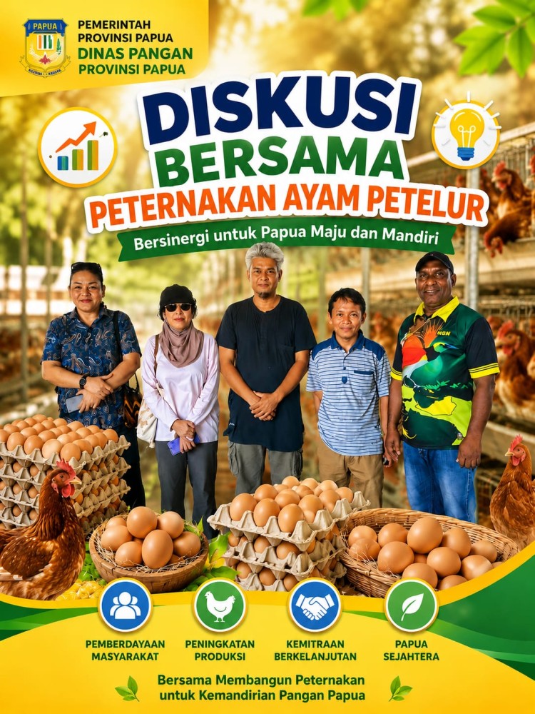 Bidang Ketersediaan dan Kerawanan Pangan Melakukan Diskusi Bersama Peternakan Ayam Petelur Bersinergi untuk Papua Maju dan Mandiri