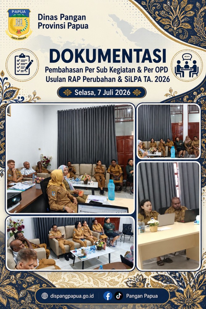  Pembahasan Per Sub Kegiatan & Per OPD Usulan RAP Perubahan & SiLPA TA. 2026 di Kantor Dinas Pangan Provinsi Papua 2026