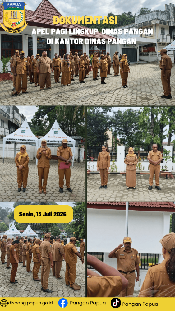 Apel Pagi Lingkup Dinas Pangan Provinsi Papua di Kantor Dinas Pangan 