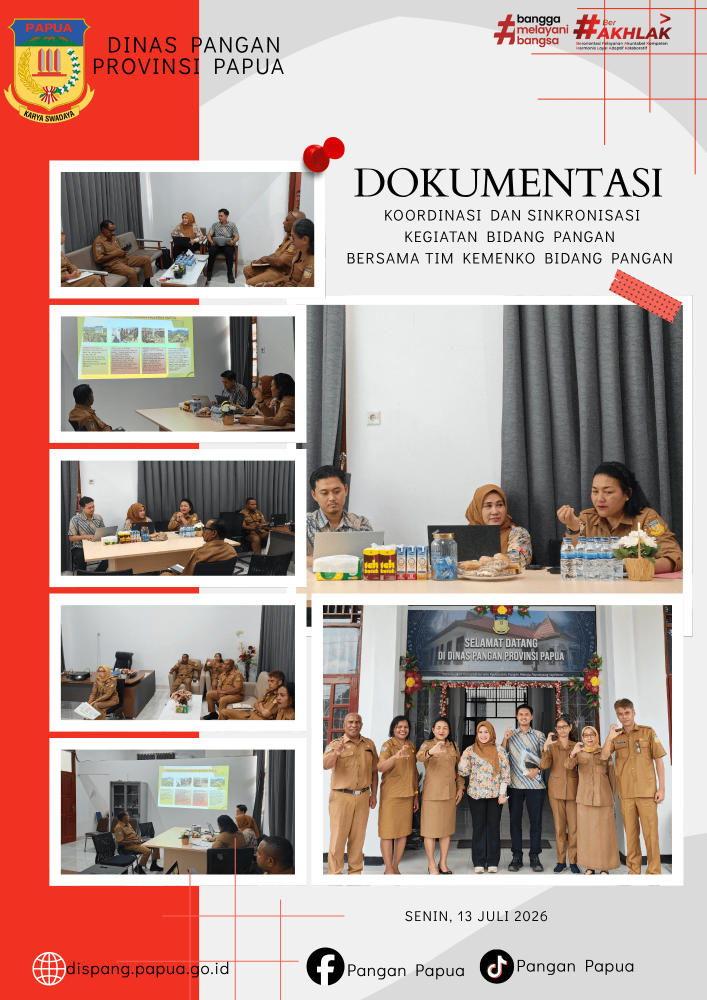 Koordinasi & Sinkronisasi Kegiatan Bidang Pangan  Bersama Tim Kemenko Bidang Pangan Senin,13 Juli 2026