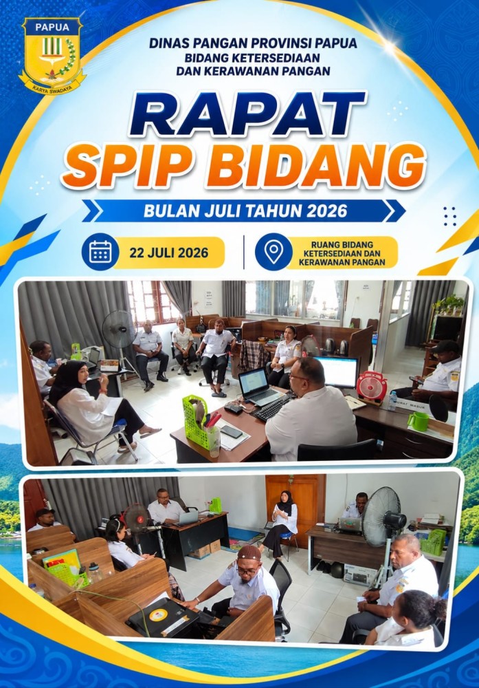 Rapat SPIP Bidang Ketersediaan dan Kerawanan Pangan Bulan Juli Tahun 2026. Kamis 22 Juli 2026