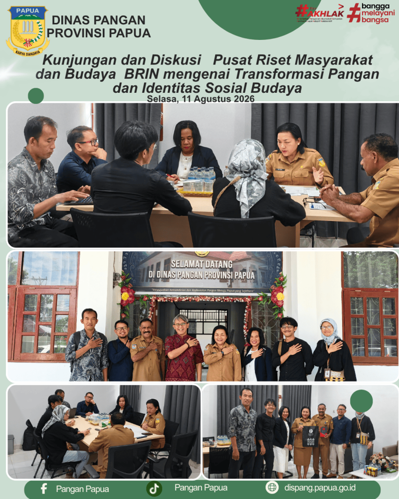Kunjungan dan Diskusi   Pusat Riset Masyarakat dan Budaya  BRIN mengenai Transformasi Pangan dan Identitas Sosial Budaya