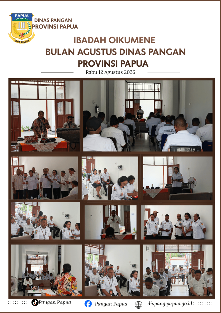Ibadah Oikumene Bulan Agustus Dinas Pangan Provinsi Papua. Rabu 12 Agustus 2026