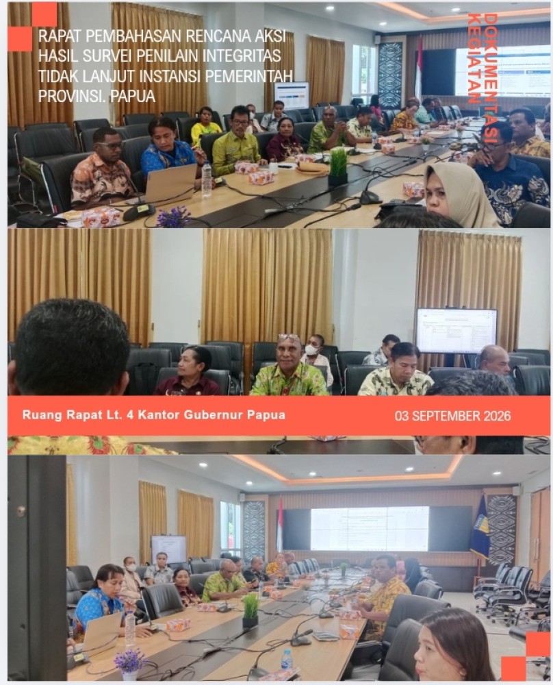 Rapat Pembahasan Rencana Aksi Hasil Survei Penilaian Integritas Tindak Lanjut Instansi Pemerintah Provinsi Papua
