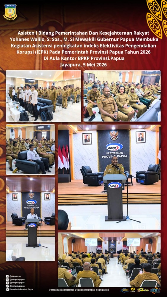 IEPK (Indeks Efektivitas Pengendalian Korupsi Provinsi Papua) di Aula Kantor BPKP