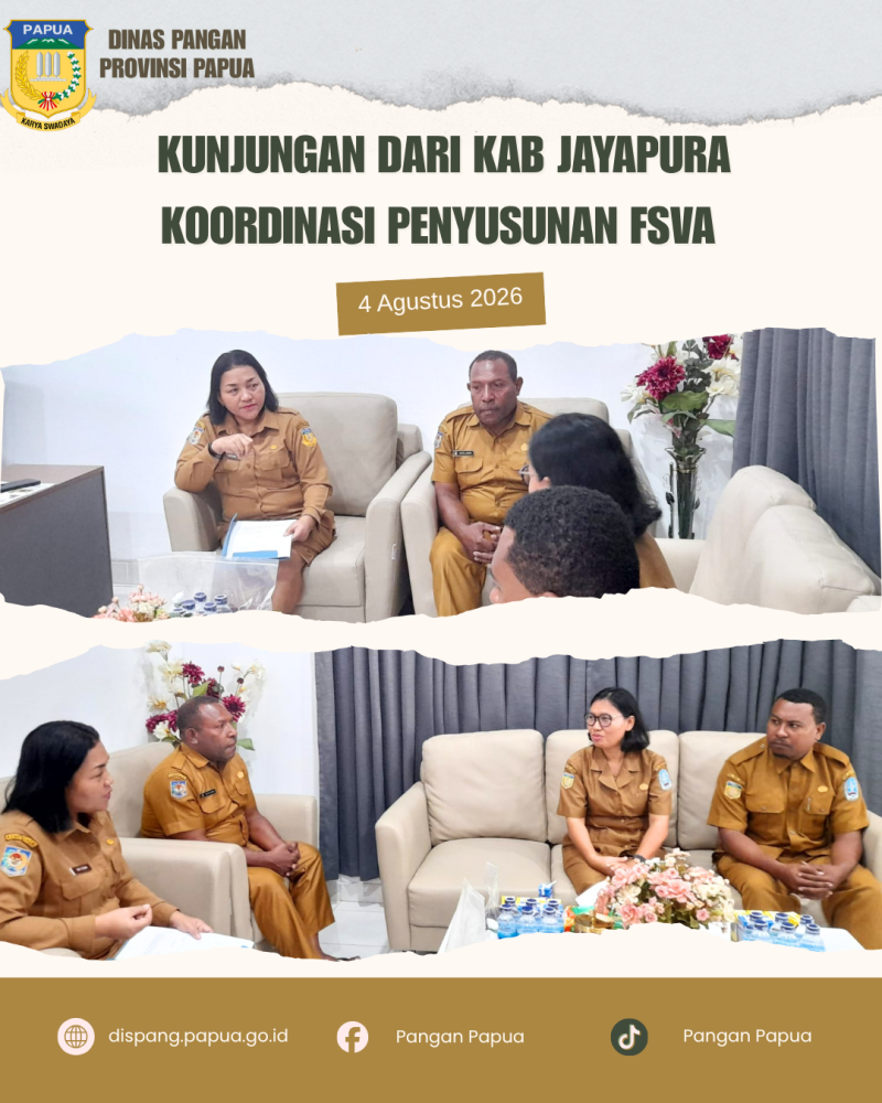 Kunjungan dari kab jayapura koordinasi penyusunan fsva 