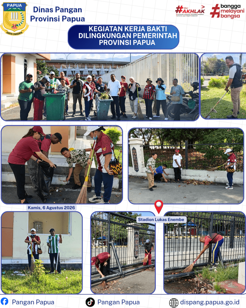 Kegiatan Kerja Bakti Dilingkungan Pemerintah Provinsi Papua  Kamis 6 Agustus 2026