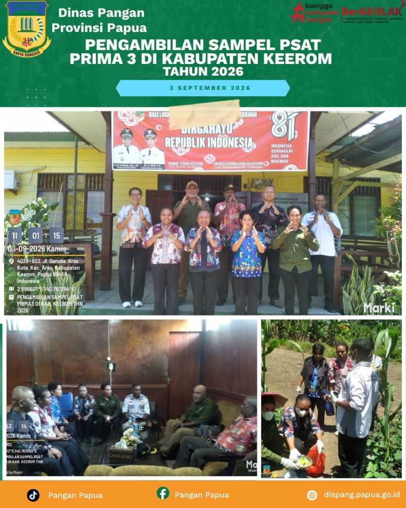 Pengambilan Sampel PSAT Prima 3 di Kabupaten Keerom Tahun 2026