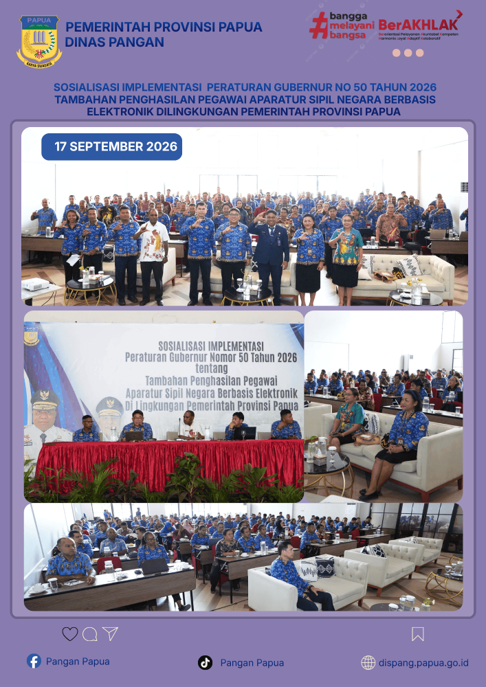 Sosialisasi Implementasi Peraturan Gubernur No 50 Tahun 2026 TPP ASN Berbasis Elektronik Dilingkungan Pemerintah Provinsi Papua